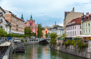 View of the city center of Ljubljana, Slovenia