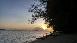 Sunset from the beach in Palau