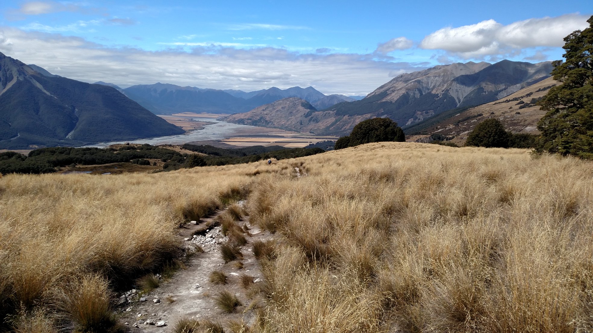 Footpath in the New Zealand mountains
