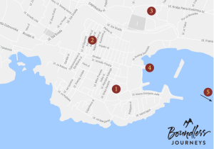 Map of Dubrovnik with highlight markers for guide locations