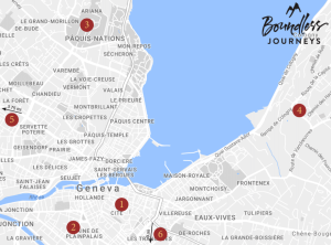 Map of points of interest in Geneva