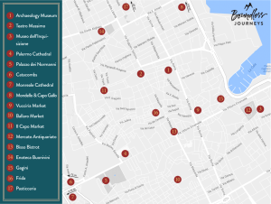 Map showing points of interest in Palermo