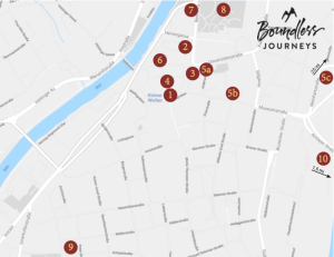 Map showing points of interest in Innsbruck