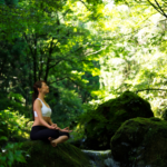 Photo of woman meditating in the woods