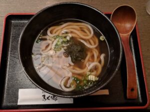 Japanese soba noodles in broth photo